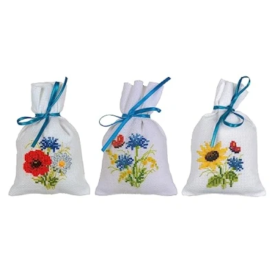 Afbeelding van Vervaco Veldbloemen Kruidenzakje kit set van 3 PN 0200952