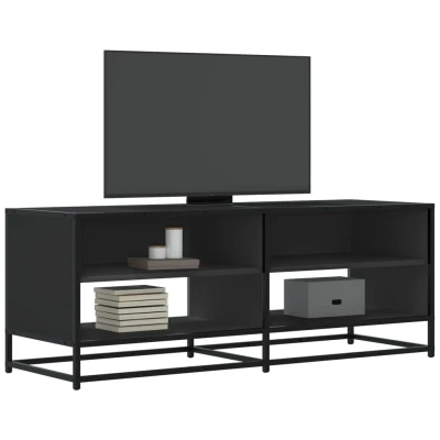 Afbeelding van vidaXL Tv meubel 120,5x40x46 cm bewerkt hout en metaal zwart