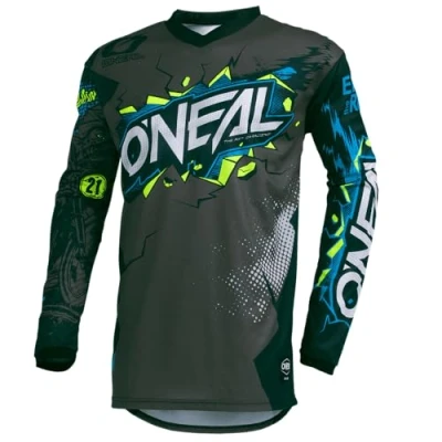 Afbeelding van O&#039;Neal Moto Enduro Motorcross Tricot Pasvorm voor maximale bewegingsvrijheid Elleboogbescherming Ademend Element Classic Volwassenen Zwart Maat S