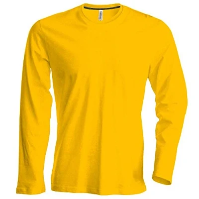 Afbeelding van Kariban NoTrash2003 T shirt met lange mouwen en ronde hals, eenvoudig nauwsluitend, in 20 kleuren maten S, M, L, XL, 2 x 3 B 4 Geel.