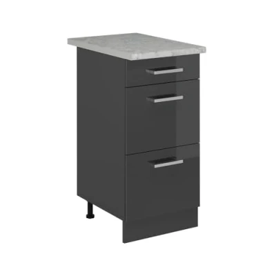 Afbeelding van Vicco Keukenonderkast R Line, Antraciet Hoogglans/Antraciet, 40 cm WB Marmer