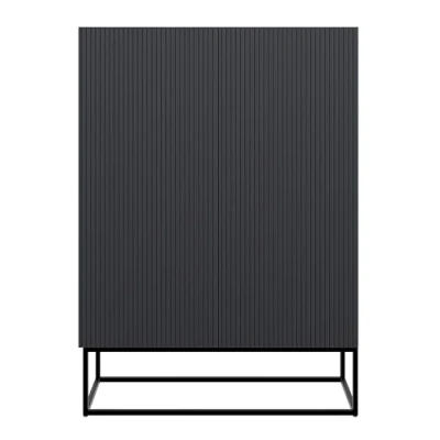 Afbeelding van Selsey Veldio Dressoir 2 deurs 90 cm Zwart met zwarte poten