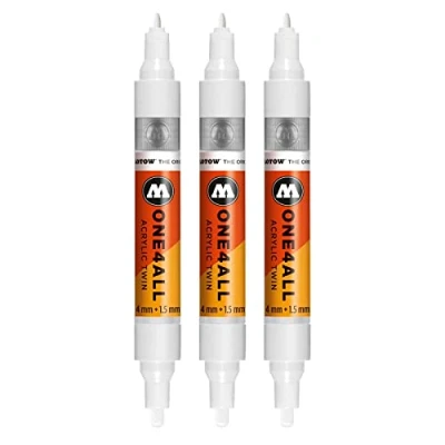 Afbeelding van Molotow mo227411 ONE4all Acryl Twin voor timmerman, signaalwit, 3 stuks