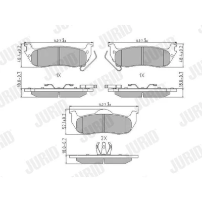 Afbeelding van JURID 573319J Remblokkenset Met akoestische slijtagewaarschuwing JEEP: GRAND CHEROKEE 4, 3, 2