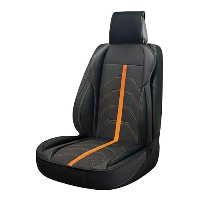 Afbeelding van SUMEX Potenza model autostoelrugleuning zwart en oranje universele waterdichte kunstlederen sporthoes