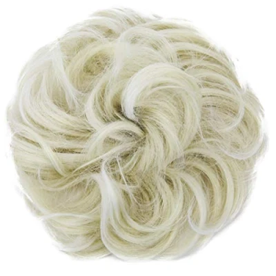 Afbeelding van Prettyshop G31E Scrunchie haarverlenging voor bruiloften, volumineuze krullen, slordig, witblond