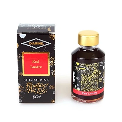 Afbeelding van Diamine Glinsterende inkt voor vulpen, Red Lustre 50 ml