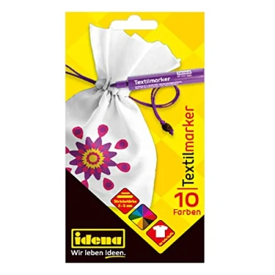 Afbeelding van Idena 61044 textielmarkers in heldere kleuren, ideaal voor T shirts, stoffen tassen en verschillende materialen