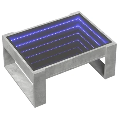 Image de vidaXL Table basse avec LED infini gris béton 70x53x30 cm847633