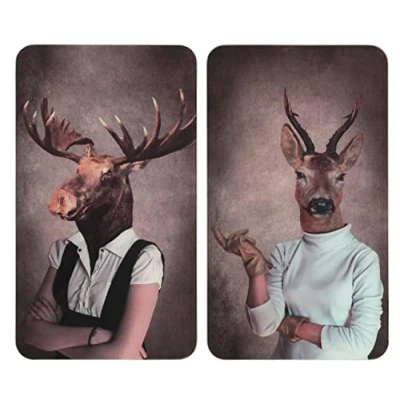 Afbeelding van WENKO Fornuis Afdekking Menselijke Herdenkingsfornuis, set van 2, voor alle warmtebronnen, gehard glas, 30 x 52 cm, meerkleurig