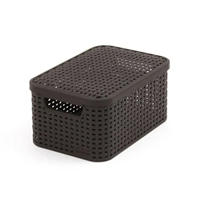 Afbeelding van Curver Style mandje S + deksel Donker bruin