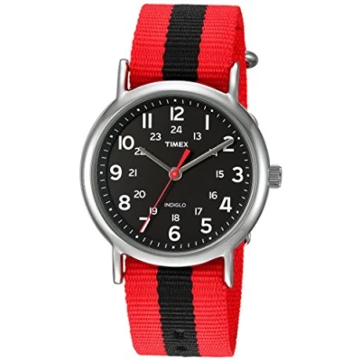Afbeelding van Timex Herenhorloge, kwarts, textielarmband, Rood/Zwart, Modern