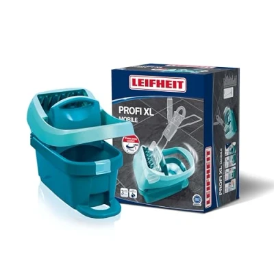 Image de Leifheit 55076 Presse / Essore Housse Profi avec Roulettes Plastique Bleu Turquoise