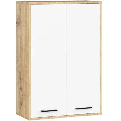 Afbeelding van Hangende Badkamerkast FIN H934 W64 met 2 Deuren / AKORD Furniture Factory Artisan Eik Wit 64 x 94 30 cm
