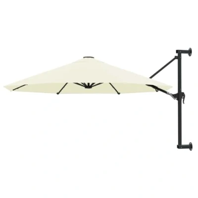 Afbeelding van vidaXL Wandparasol met metalen mast, 300 cm, zand