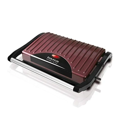 Afbeelding van Taurus Toast&amp;Co Elektrische grill, 700 W, sandwich en croque, anti aanbaklaag, vaste sluithaak, vetopvang, bordeaux
