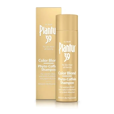 Afbeelding van Plantur 39 Color blond Phyto Cafeïne shampoo 1 x 250 ml kleurherstellende voor vrouwen om de haarwortel te activeren, en haar