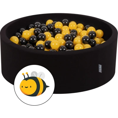 Afbeelding van KiddyMoon Ballenbad met kleurrijke ballen 90X30cm/300 ∅ 7Cm Voor baby&#039;s Kinderen Rond, Bee:Black/Yellow