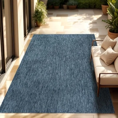 Afbeelding van Paco Home In &amp; Outdoor Balkon Terras Keukenvloerkleed Eenkleurig Gemêleerd Patroon 240x340 cm