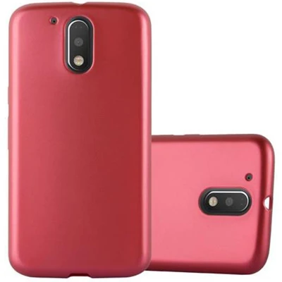 Afbeelding van Cadorabo Hoesje geschikt voor Motorola MOTO G4 / PLUS in METALLIC ROOD Beschermhoes gemaakt van flexibel TPU silicone Case Cover
