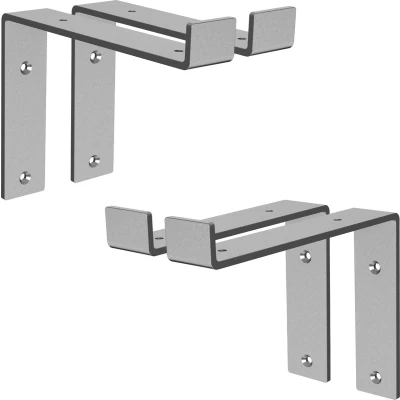 Afbeelding van ML Design 4 stuks plankbeugel 20x4x14,5cm grijs gemaakt van metaal, 8 inch plankbeugels, industriële planksteun voor wandmontage, 90 graden wandbeugel, L vormige wandplank, met schroeven