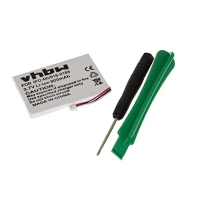Afbeelding van vhbw 1 x batterij, compatibel met Apple iPod 4e generatie, 4 MP3 muziekspeler (900 mAh, 3,7 V, Li ION)