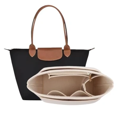 Afbeelding van D.DUO Tas organizer, handtas accessoires, Longchamp lang hengsel tote organizer (Roze, L(lang hengsel)) (Beige,