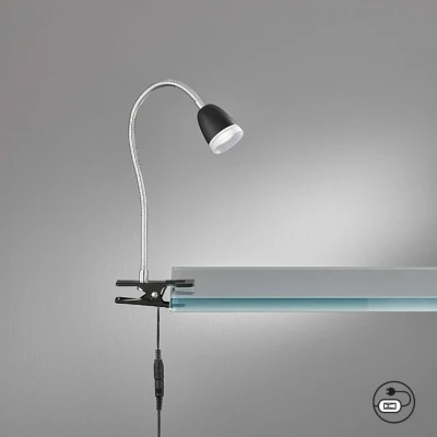 Afbeelding van LED klemlamp Nox, grijs zwart