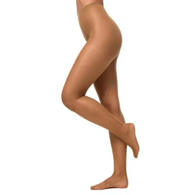 Image de Nur Die Collants fins en soie 15 deniers transparents, aspect soyeux et brillant, taille confortable pour femme, ambre, 46 50