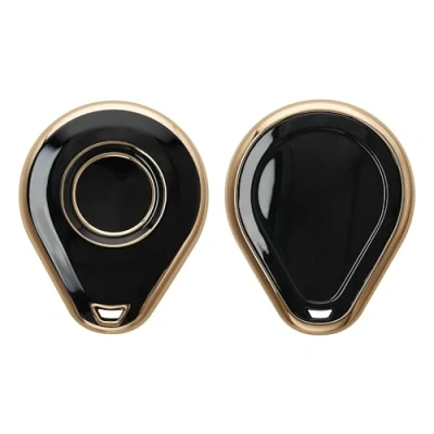 Afbeelding van kwmobile Sleutelhoesje voor motors geschikt Harley Davidson motorsleutel Siliconen sleutelcover Motor sleutel cover zwart / goud