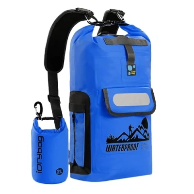 Afbeelding van IDRYBAG Drijvende waterdichte rugzak voor heren, kajakrugzak, 20 l/30 l/40 l, blauw,