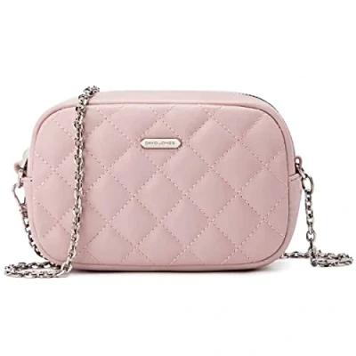 Afbeelding van David Jones Kleine schoudertas voor dames, meerdere vakken met ritssluiting tas telefoon, kunstleer, schouderriem, 2 vakken, handtas, zakken, reizen, winkelen, roze, mini,, Roze