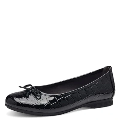 Afbeelding van Jana 8 22163 41 ballerina&#039;s voor dames, Croco Zwart