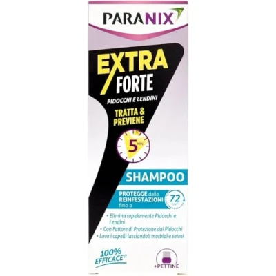 Image de Paranix Shampooing extra fort traité et prévient les poux lentes en 5 minutes, multicolore, 200 ml
