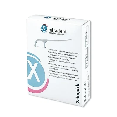 Afbeelding van Miradent Tandenstoker met flos 100st individueel verpakt