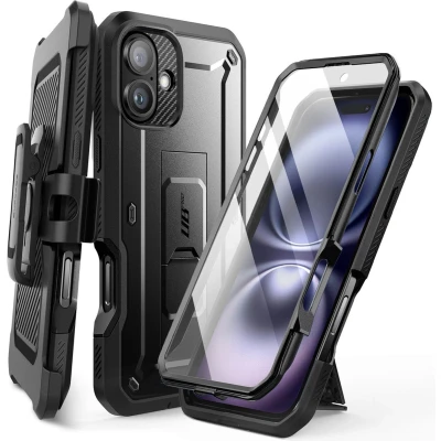 Afbeelding van Supcase 360 Backcase hoesje met screenprotector geschikt voor iPhone 16 Plus Zwart