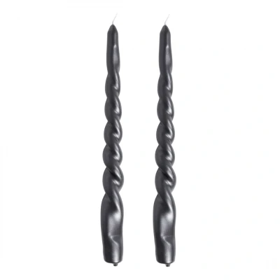 Afbeelding van Twist Kaars Zwart set van 2 stuks 25 cm