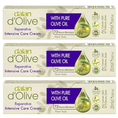 Afbeelding van Dalan d&#039;Olive Mini intensieve vochtinbrengende crème voor handen en lichaam, 3 x 20 ml