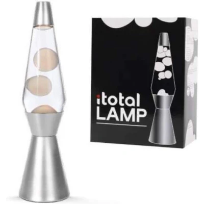 Afbeelding van i Total Lavalamp Lava Lamp Sfeerlamp 40x11 cm Glas/Aluminium 30W Transparant met witte Zilvergrijs XL1785