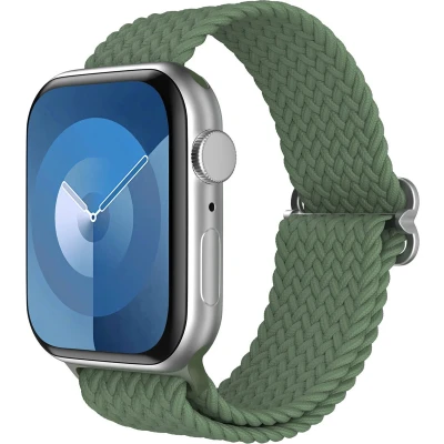 Afbeelding van imoshion Nylon geweven bandje geschikt voor Apple Watch Series 1 t/m 10 / SE Ultra (2) (44/45/46/49 mm) Donkergroen