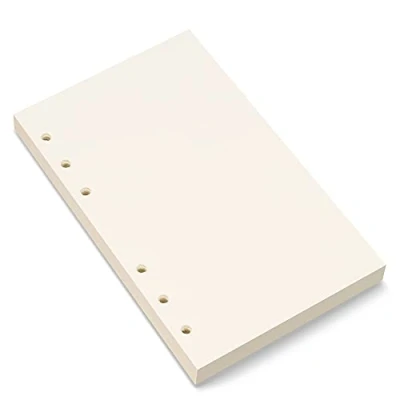 Afbeelding van blanco A6 papier, navulverpakking 6 gaten voor Filofax persoonlijke map, 80 vellen/160 pagina&#039;s, 10,4 x 16,8 cm, beige (1)