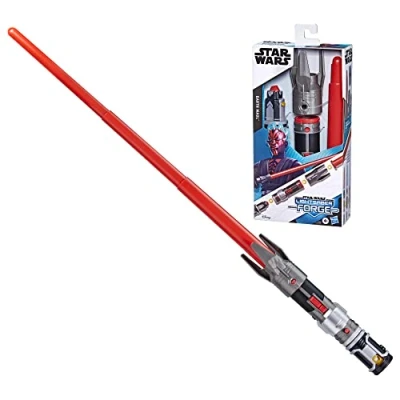 Afbeelding van Star Wars Lightsaber Forge Dark Maul zwaard rood licht uitbreidbaar speelgoed personalisatie rollenspel vanaf 4 jaar