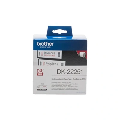 Afbeelding van Brother DK22251 black/red on white roll (6.2 cm x 15.24 m) 1 roll(s) label continuous paper