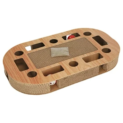 Afbeelding van Kerbl 80994 Ovalo krabpaal voor katten, speelballen, klokken, catnip tas