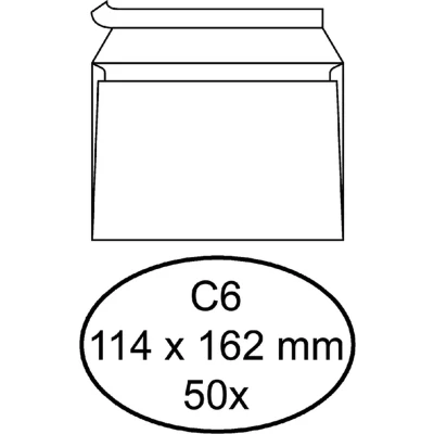 Afbeelding van Envelop Quantore bank C6 114x162mm zelfklevend wit 50stuks