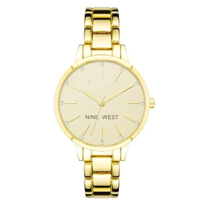 Afbeelding van Nine West Dameshorloge met kristallen, Goud, armband