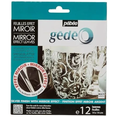Image de Feuilles effet miroir Gédéo Argenté 12 pcs
