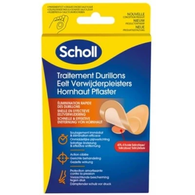 Afbeelding van Scholl Eeltpleisters Eeltverwijderaar 40% Salicylzuur Dermatologisch Getest 4 Stuks