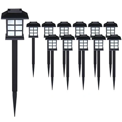 Afbeelding van Tuinlamp Set van 12 Zonne energie 8,6x8x6x38cm Zwart