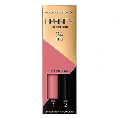 Image de Lipfinity Lipstick de Max Factor Rouge a levres Whisper 10